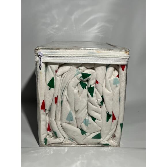 HD Designs Queen Sheet Set White‎ Pine Tree Christmas Design 220 Thread NWT - Picture 8 of 10